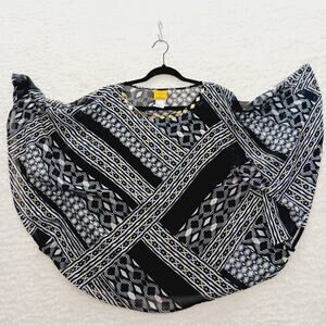 Kimono Ruby Rd Black White Gold Romantic Fairygoth Chic Bold Mob Wife Top Size L